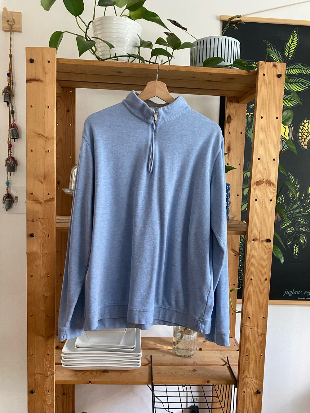 Peter Millar Blue Crown Comfort Stretch Interlock Quarter Zip Pullover Sweater L - Picture 6 of 16